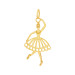Pingente Aço Bailarina 26x15mm Gold IPG
