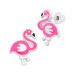 Brinco Prata Flamingo com Resina Rosa 13.50x10mm