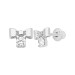Brinco Prata Laço com Zircônia Branca 5x6mm