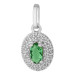Pingente de Prata Oval com Zircônia Verde 10x7mm