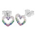 Brinco de Prata Rainbow Hear com Zircônias Coloridas
8x8mm