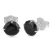 Brinco de Prata Ponto de Luz Coleção Fancy Zircônia Negra 10mm
