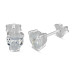 Brinco de Prata Ponto de Luz Coleção Fancy Coração Cristal 6mm