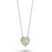 Colar de Prata Coleção Princess Coração Yellow 4mm 45cm