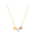 Colar Prata c/ Ouro 18K Veneziana com 3 Corações 6mm 45cm