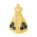 Pingente de Prata NSra. Aparecida com Zircônias Negras revestida com Ouro 18k 9x6mm