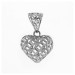 Pingente de Prata Coração Single Filigrana 10x10